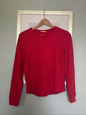Madewell Red Waffle-Knit Crewneck